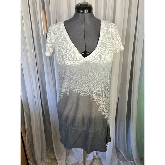 Athleta tunic white burnout paisley V neck active top ombre - Picture 1 of 12